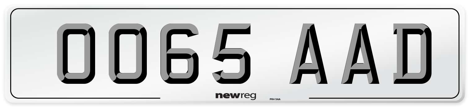 OO65 AAD Number Plate from New Reg
